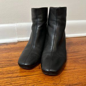 Black leather boots